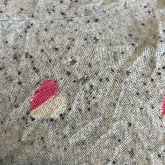 Talbots Gray Cashmere Sweater with Pink Accents - Picture 5 of 9